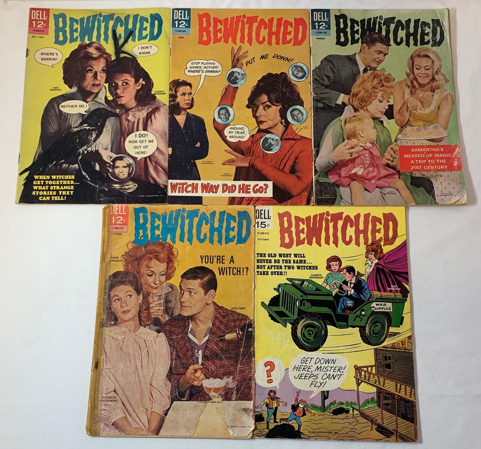 Dell tv show comics BEWITCHED #3 5 8 12 14