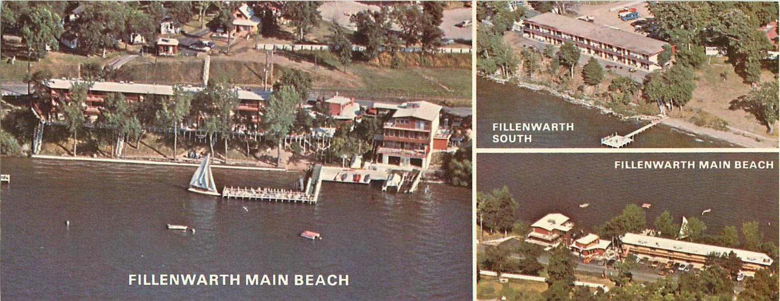 c1960s Fillenwarth New Beach Cottage, Lake Okoboji, Iowa Panoramic Postcard