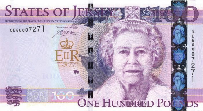 Jersey - 100 Pounds - P-37a -2012 dated Foreign Paper Money - Paper Money - Fore
