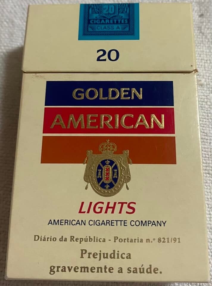 Vintage Golden American Lights Filter Cigarette Cigarettes Cigarette Paper Box