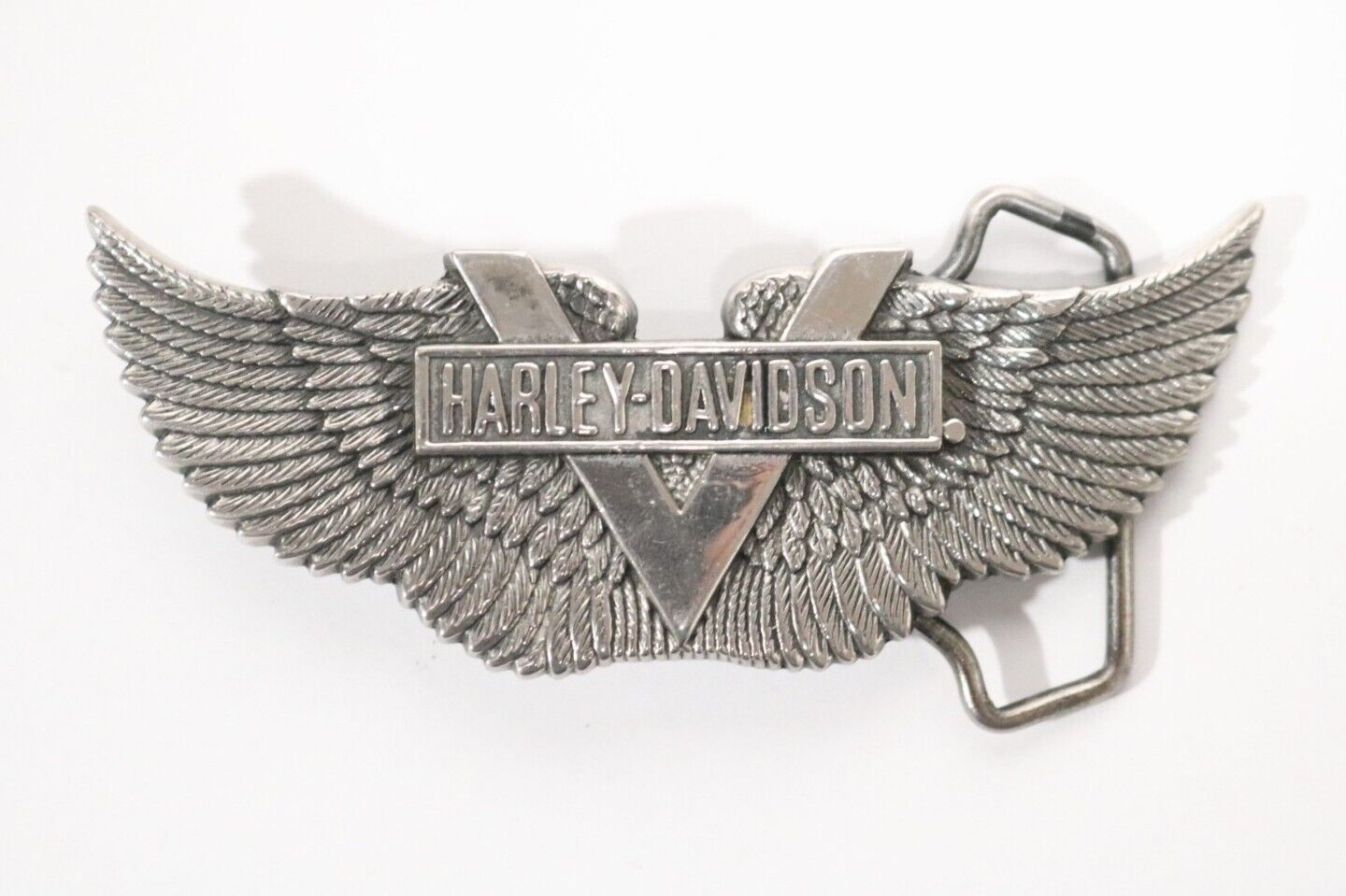 Rare 1983 Large Harley Davidson Baron Belt Buckle Solid Brass H-510 Eagle Wings