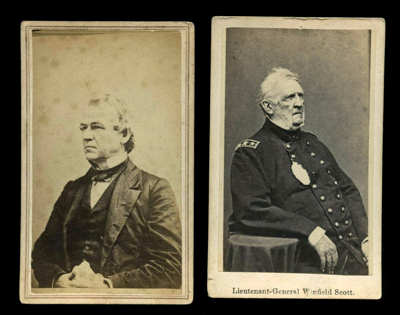 Two Antique Civil War / Political Related CDV Photos, 1860s Original