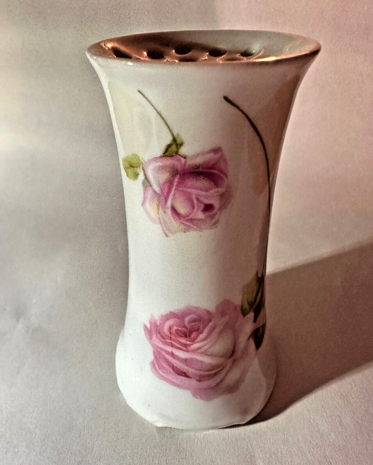 RS Prussia Antique Hat Pin Holder Porcelain Flowers Roses Vanity Dresser Hold 19