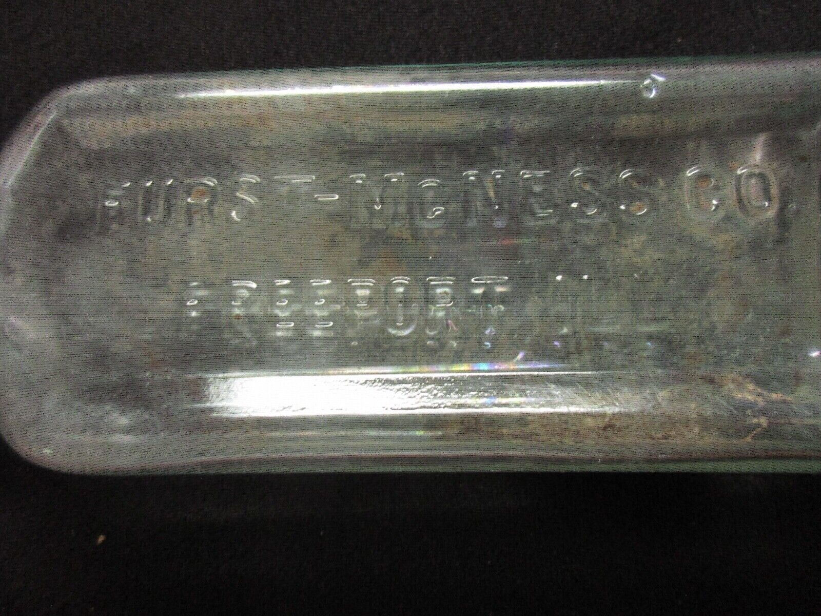 Vintage 1800s Clear Blue Glass Furst McNess Co Illinois Cork Top Medicine Bottle