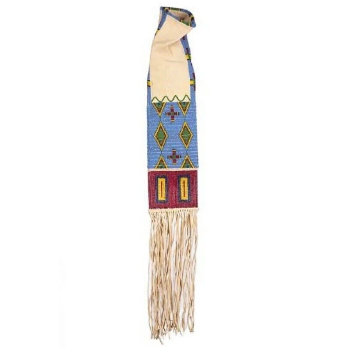 Native Indian Beaded Suede Leather tobacco Beaded pouch, hide tobacco pipe bag