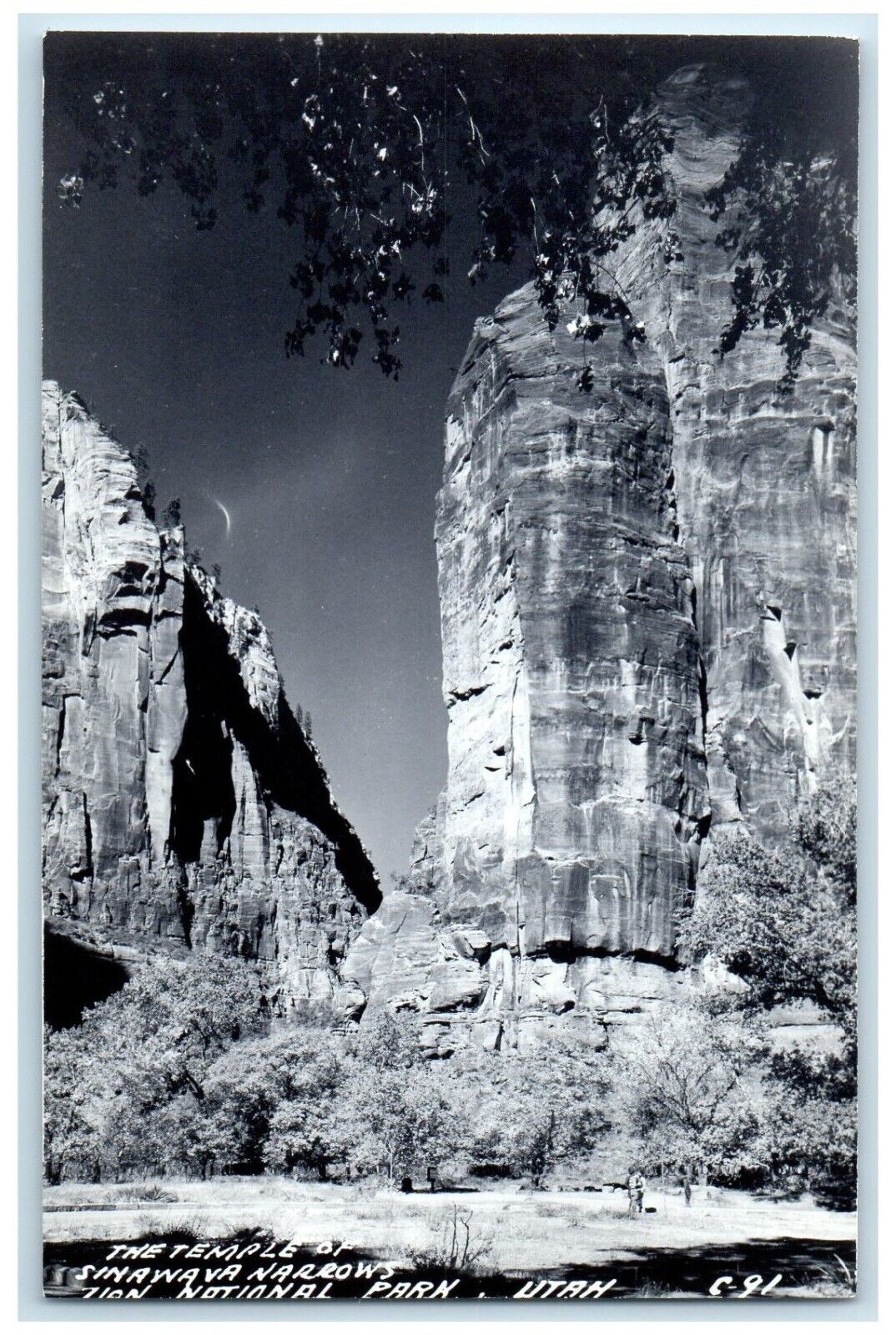 The Temple Of Sinawava Narrows Zion National Park Utah UT RPPC Photo Postcard