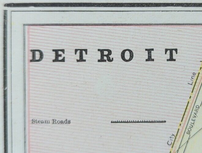 Vintage 1892 DETROIT MICHIGAN Map 14\