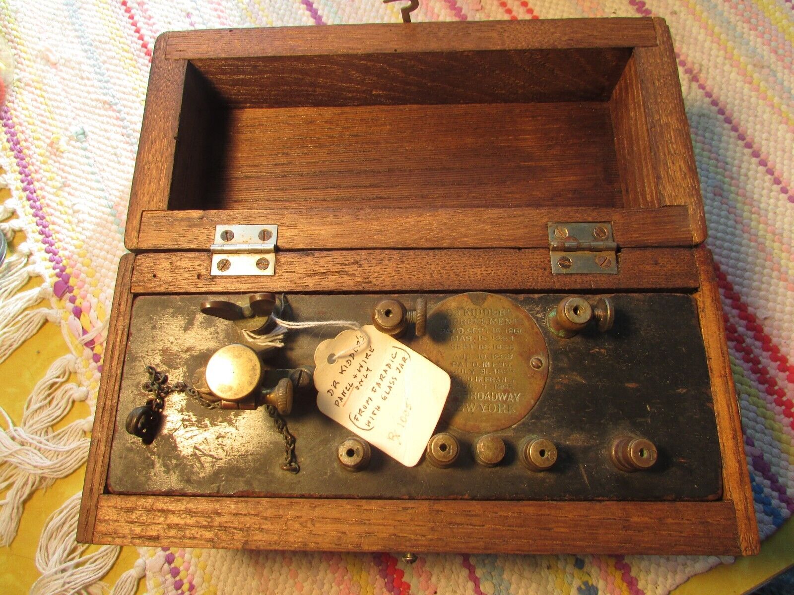 Rare 1860s JEROME KIDDER Quack Medicine MEDICAL SHOCK THERAPY Machine Ex MUSEUM