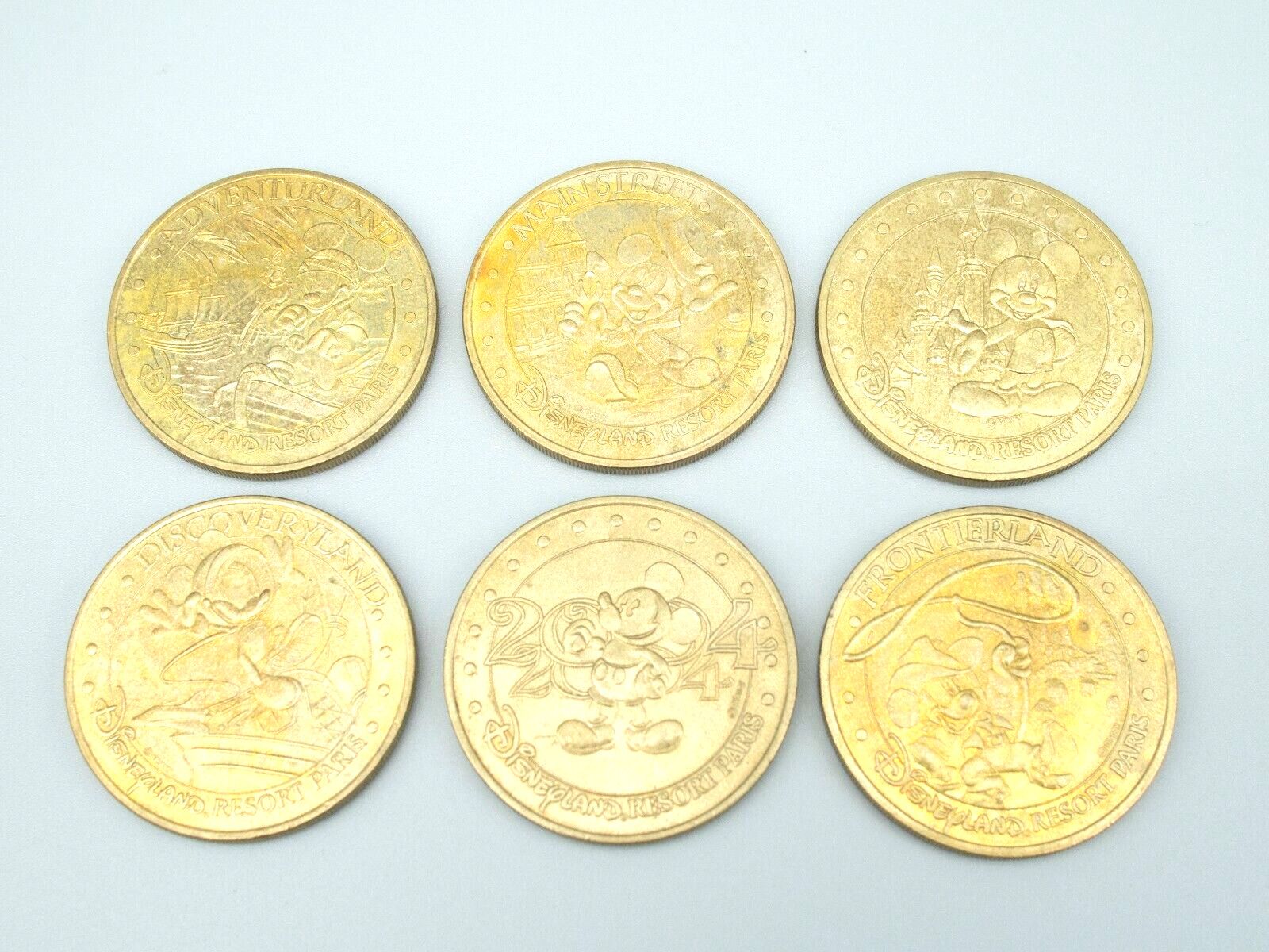 DISNEY PARIS Tokens Lot of 6 Mickey Mouse