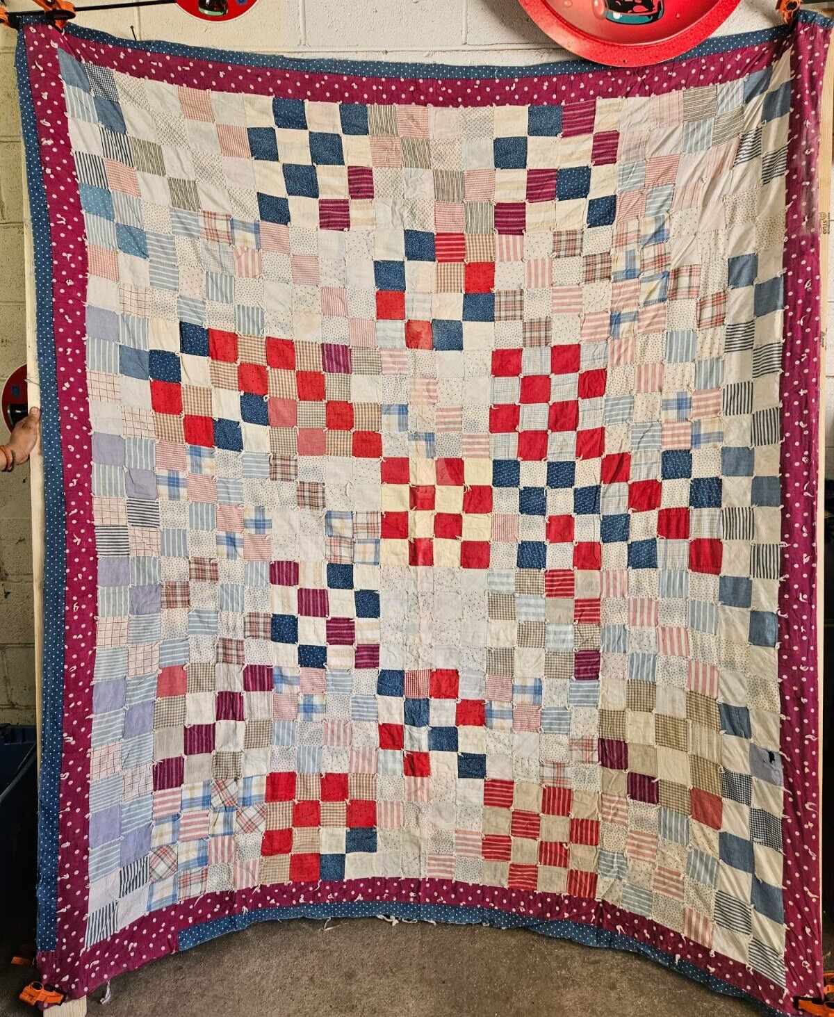 Unique Antique patchwork Quilt Hand Stitched Sewn