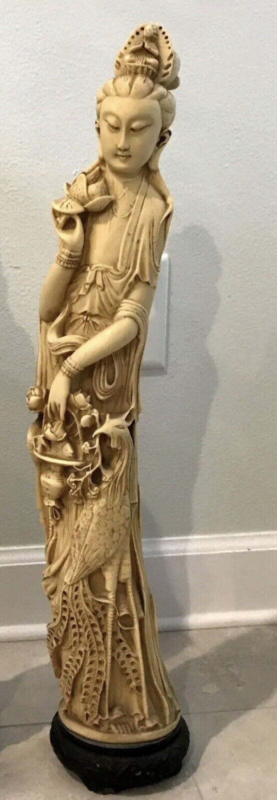 Vintage 27” Large Chinese Noble Statue Heavy Resin 12.5 Lb