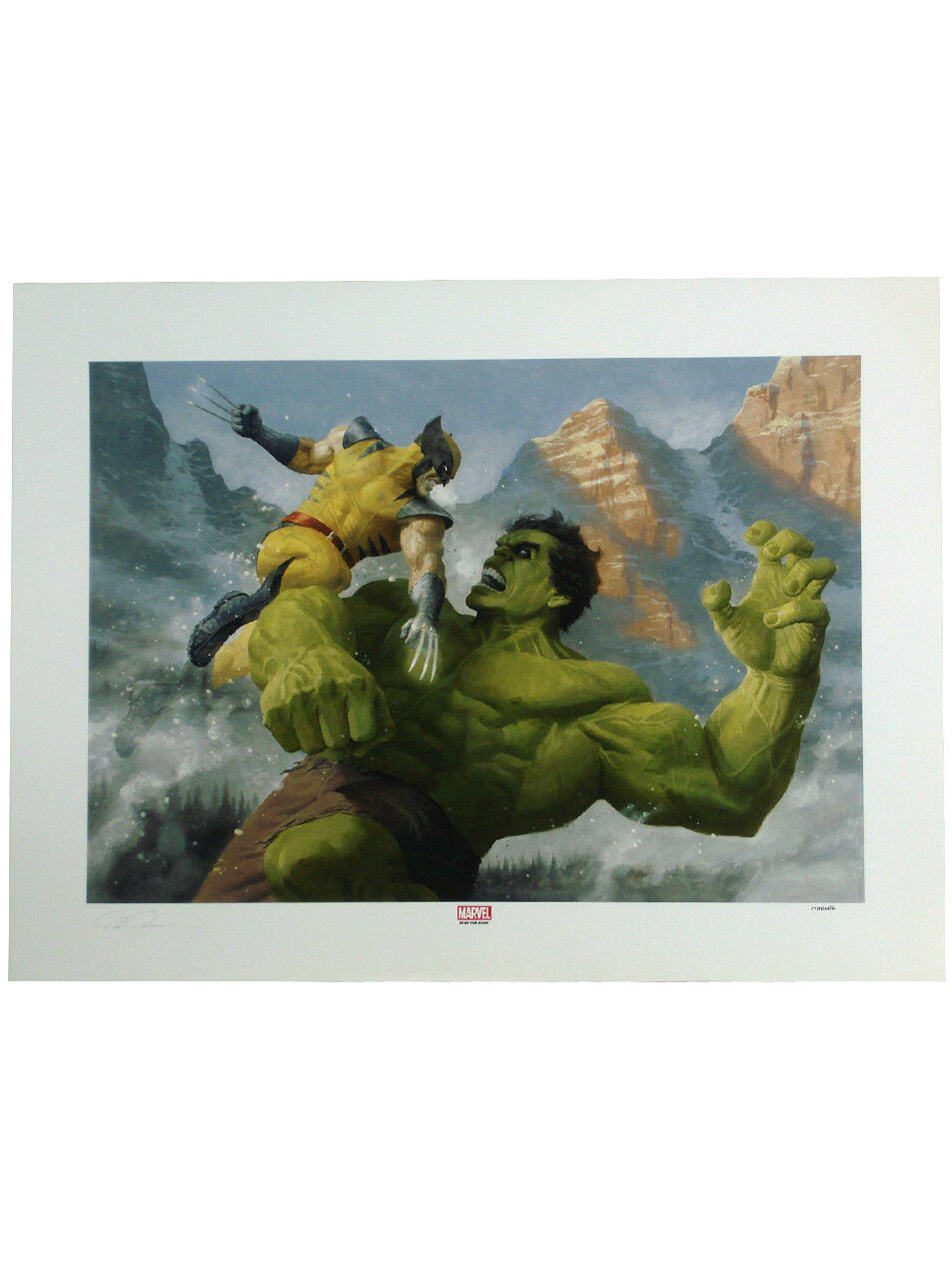 Sideshow Collectibles Hulk Vs Wolverine Premium Art Print Marvel Sample
