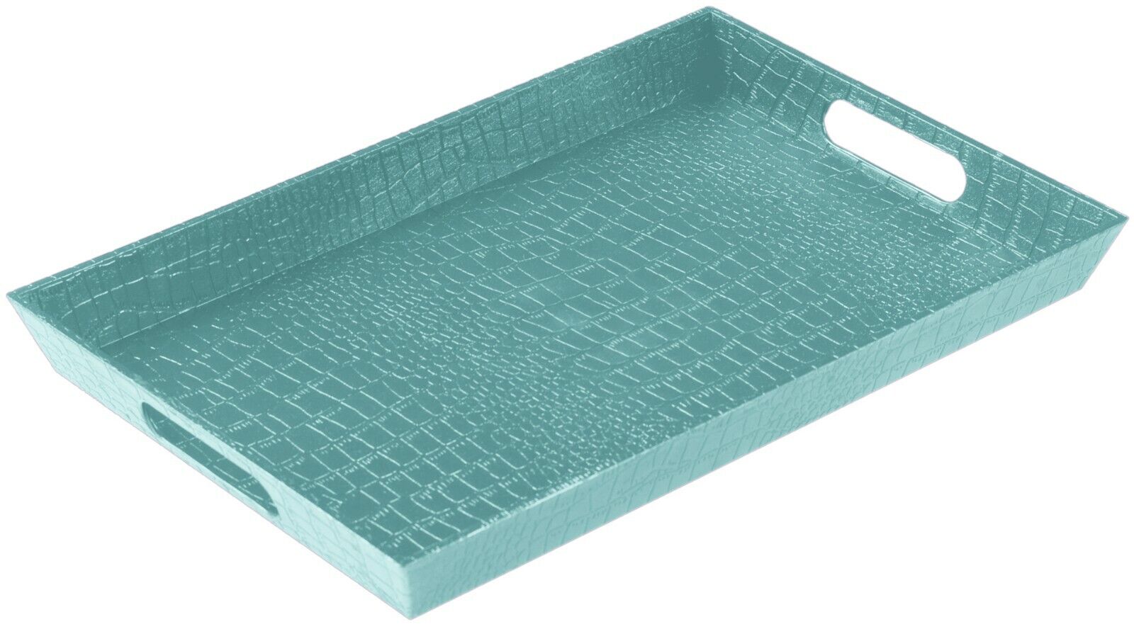 Kitchen Serving Tray, 15 X 9.8 X 1 Inches Turquoise Pink Made In Turkey