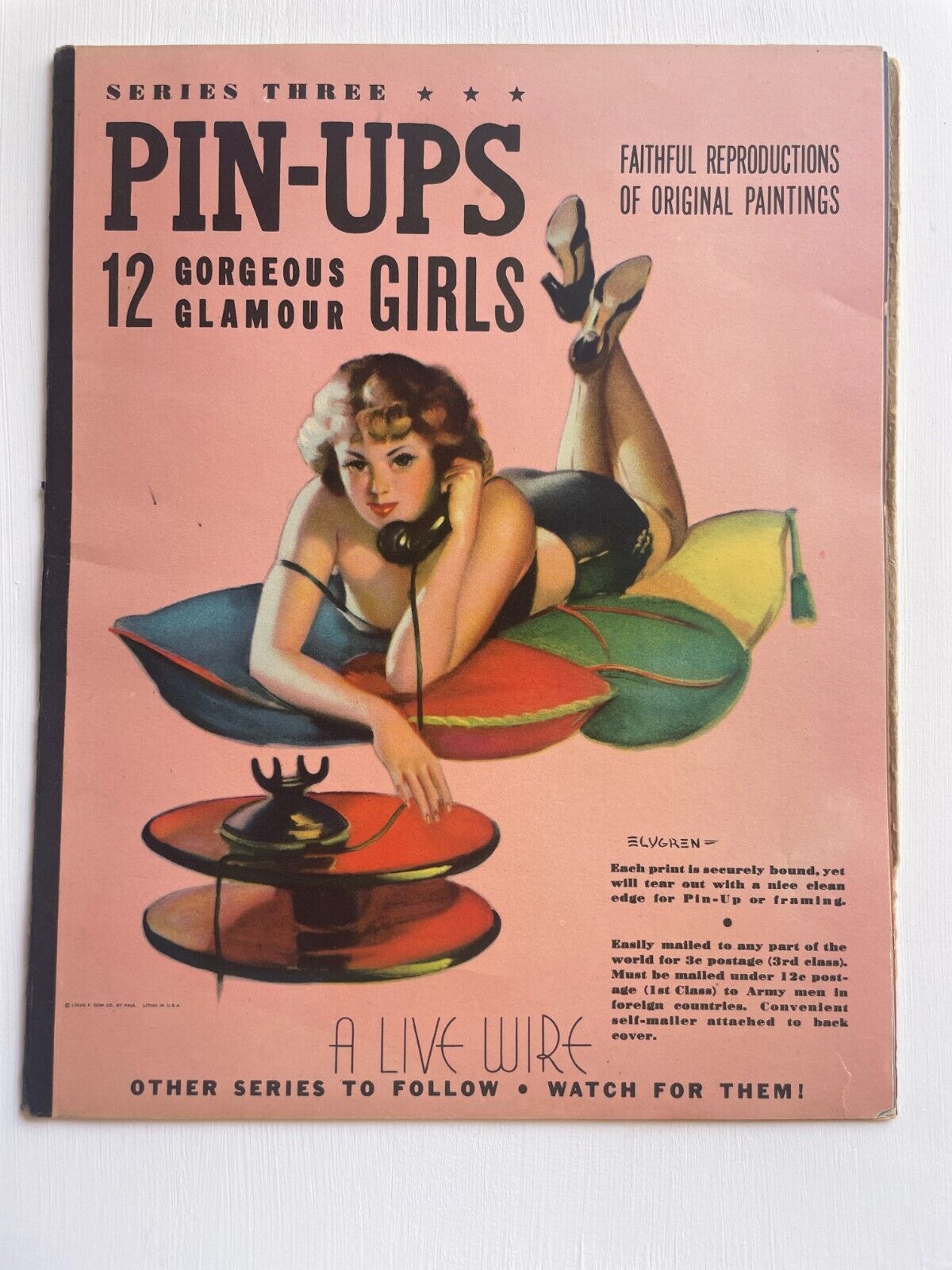 1940s 12 Pinup Girl Pictures in Folder Series 3 by Elvgren Nice Condition