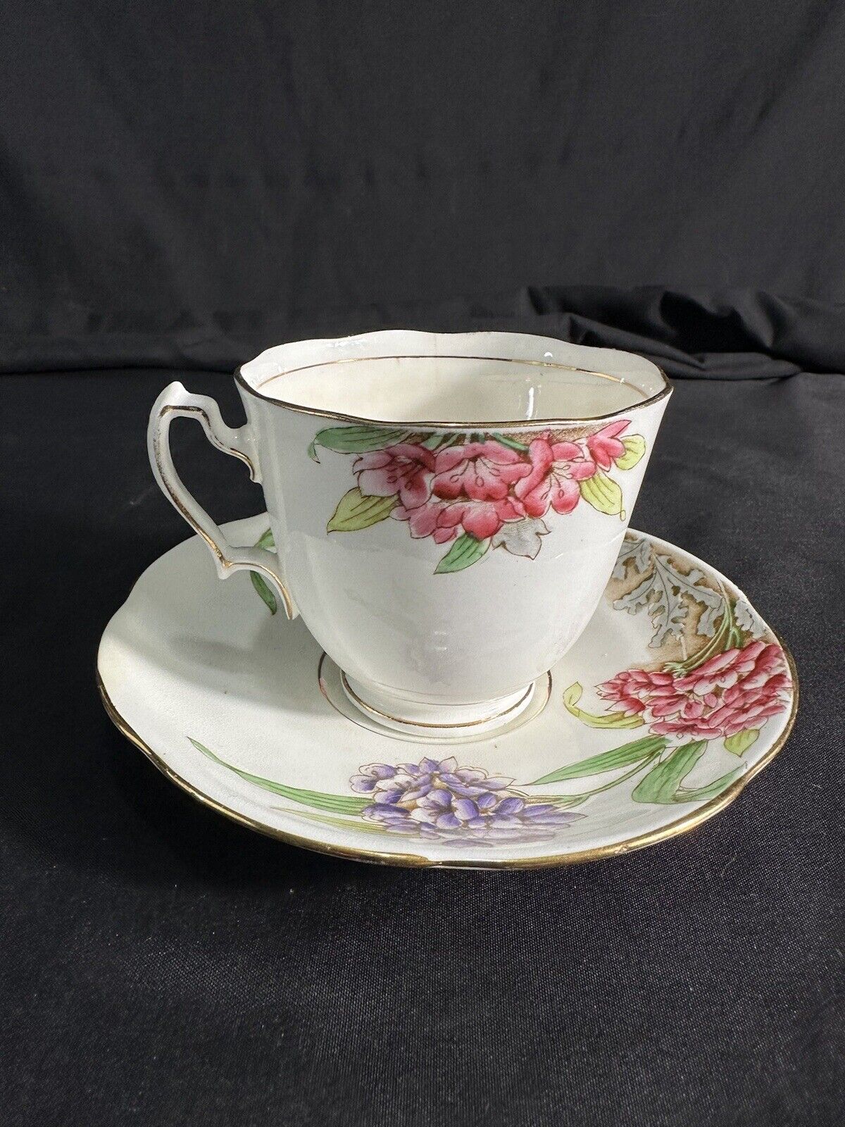 Vintage English Bone China Floral Tea Cup & Saucer