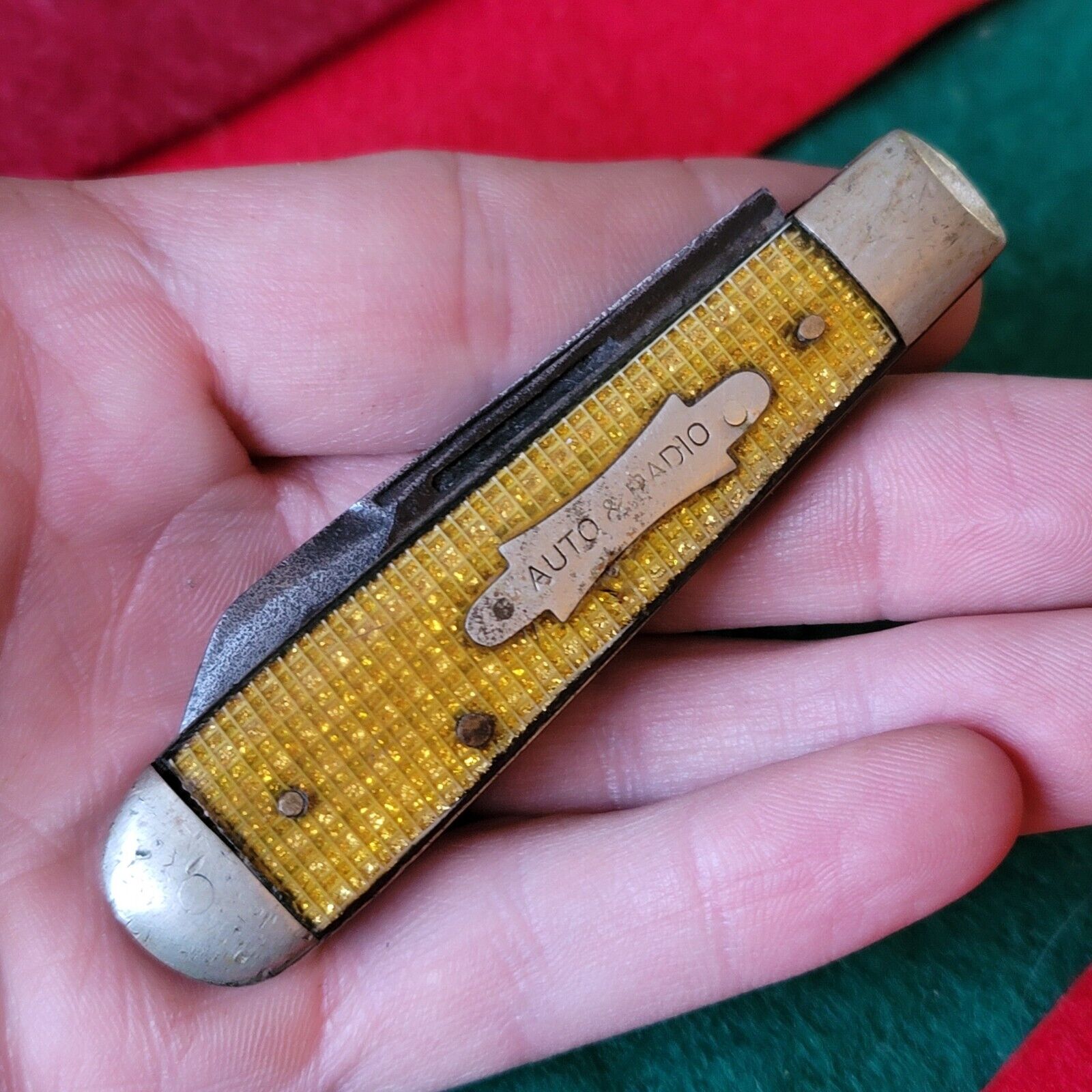 Rare Old Vintage Antique Imperial IKCO Auto Radio Fancy Celluloid Pocket Knife