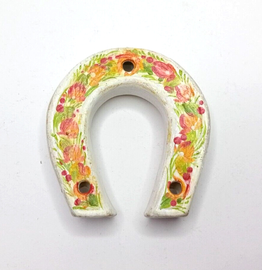 Small Decorative Horseshoe Hand Painted Collectible Vintage Souvenir Rare Old