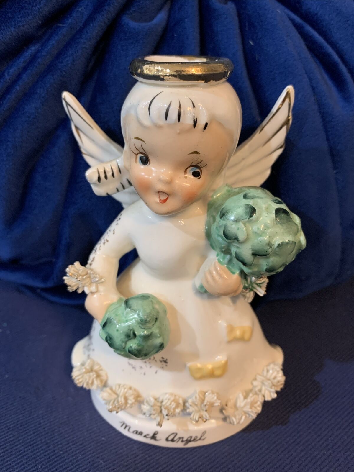 Vintage 1956 Napco Angel of the Month Figurine March Girl Japan