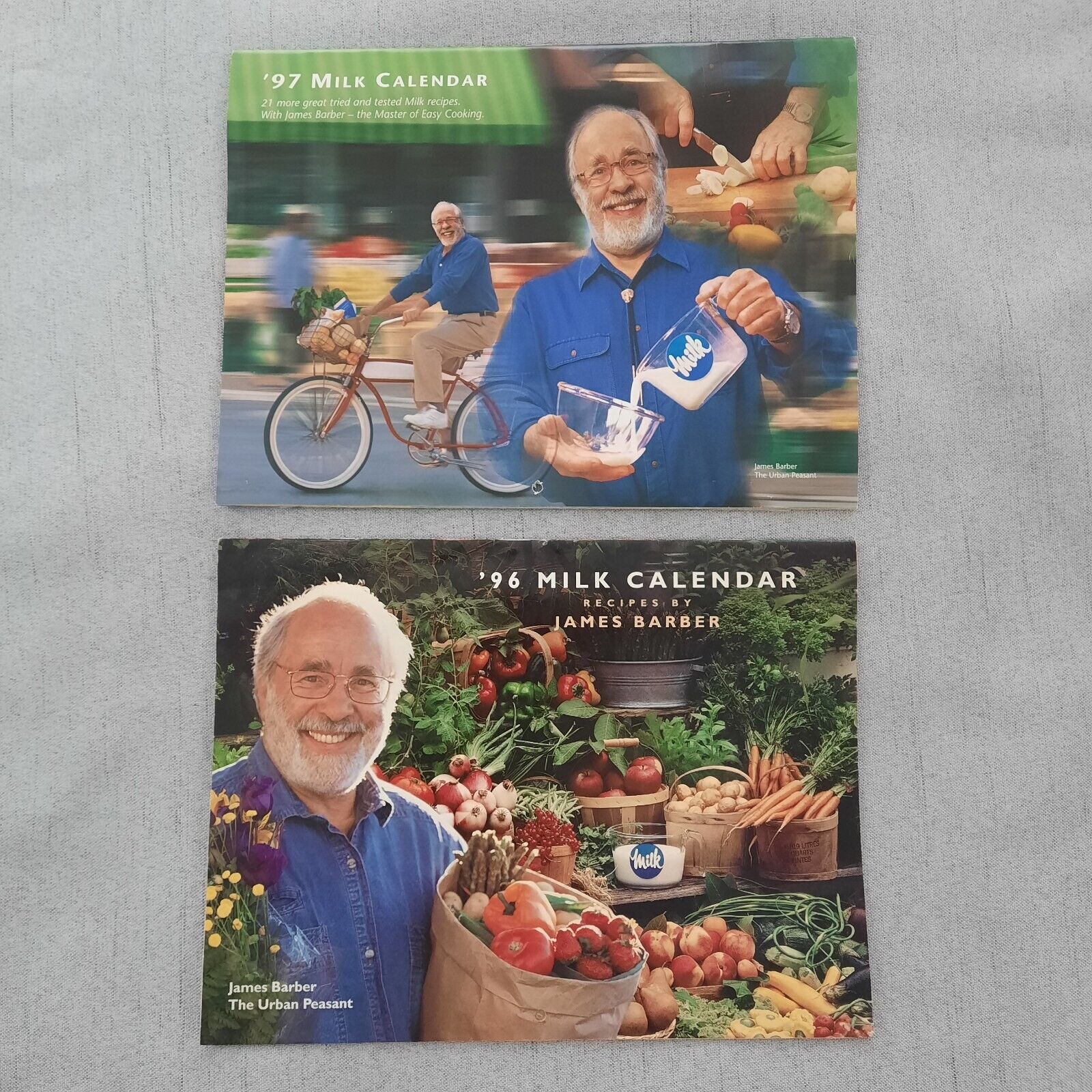 Vintage Milk Wall Calendar James Barber Recipes Urban Peasant Canada 1996 1997
