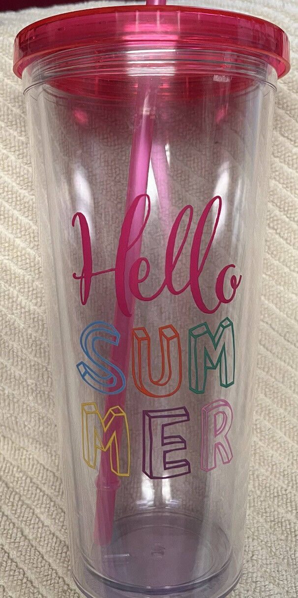 Hello Summer 24oz Tumbler With Straw