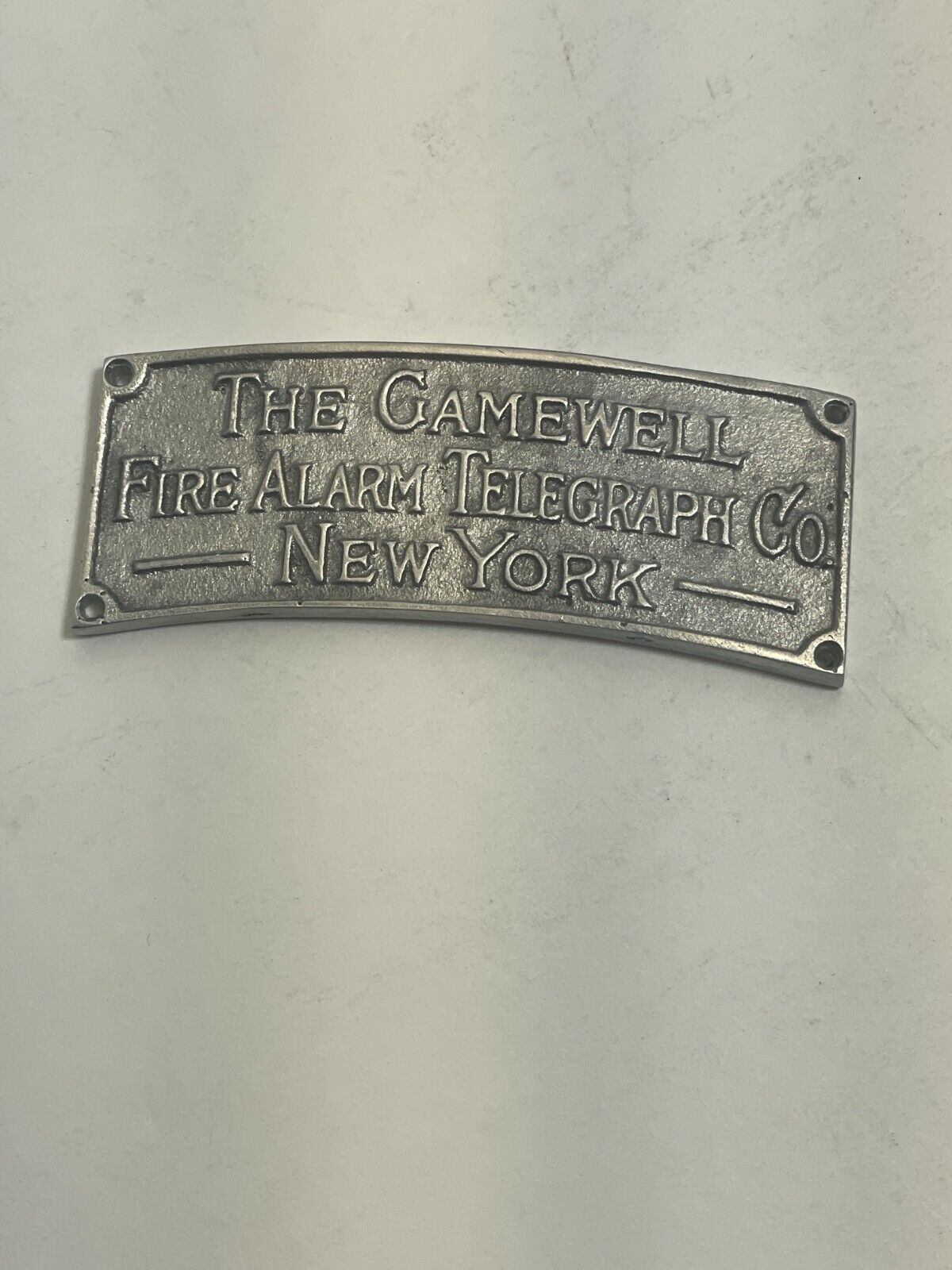 The Gamewell Fire Alarm Telegraph Co. New York  Nameplate Name Plate Emblem