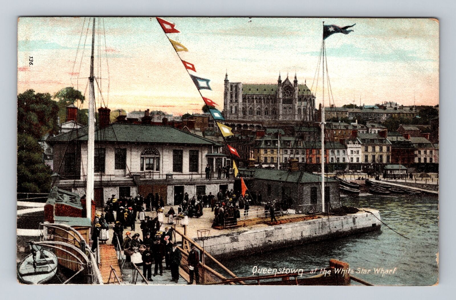Queenstown-New Zealand, Queenstown White Star Wharf, Antique Vintage Postcard