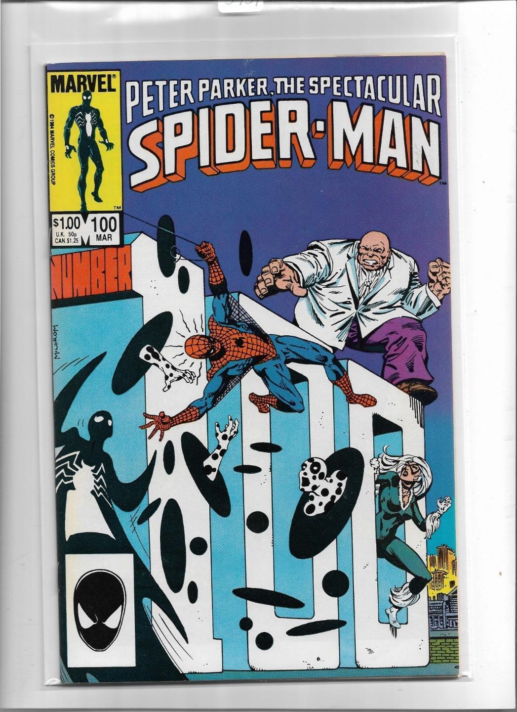 PETER PARKER, THE SPECTACULAR SPIDER-MAN #100 1985 NEAR MINT- 9.2 3454 KINGPIN
