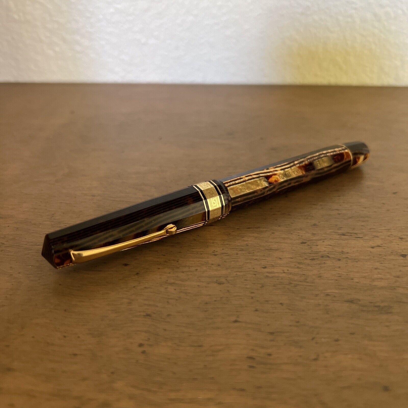 OMAS Paragon (Old Style) Extra Arco Brown (Bronze) Celluloid Rollerball Pen (RB)