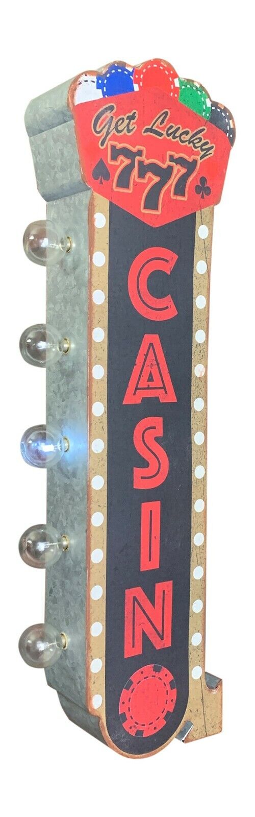 Casino Vintage Style Sign, LED Marquee Flashing Bulbs, Vegas, Game Room Sign