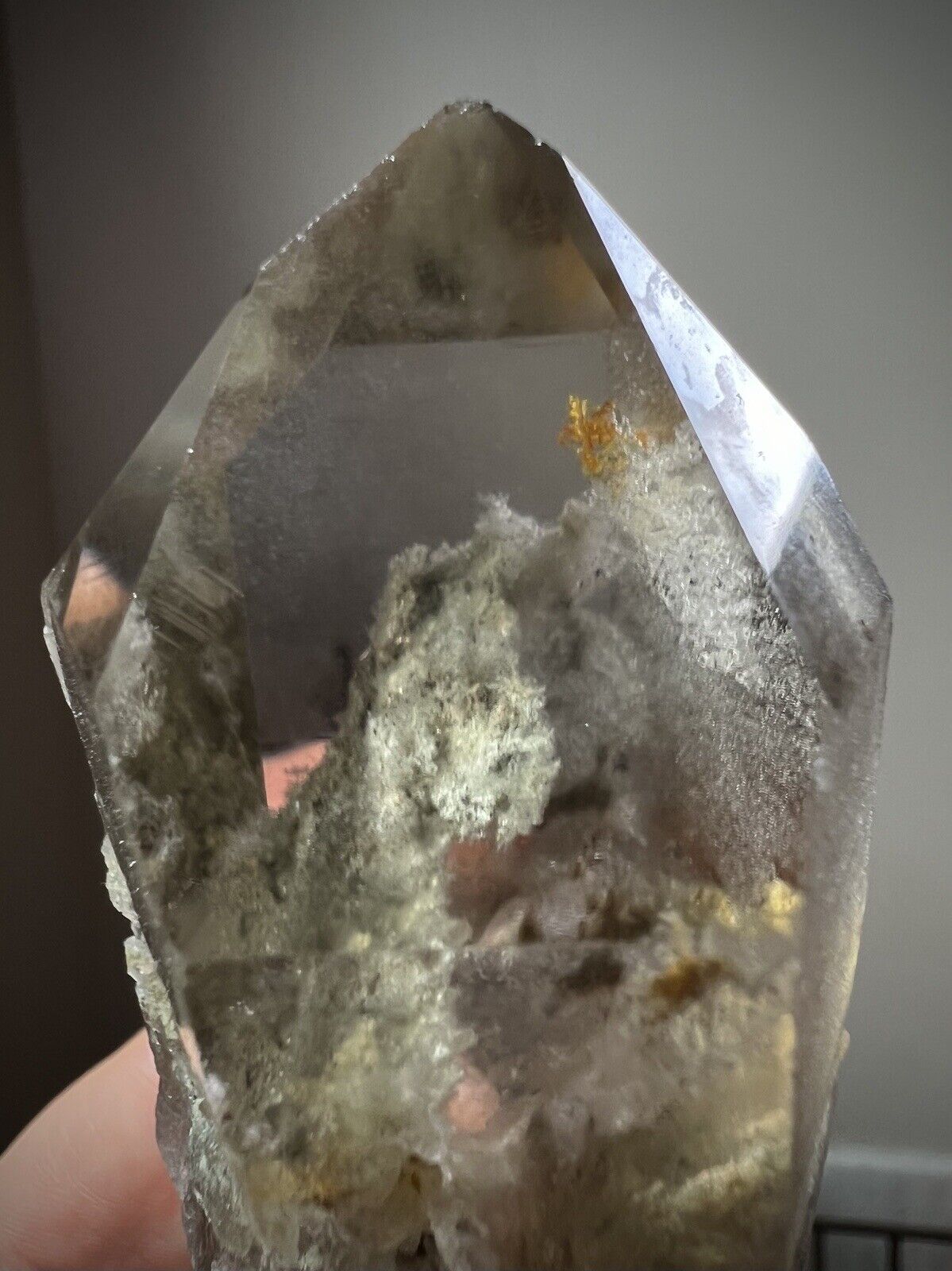 Rare Chlorite Quartz Crystal Dissolved Quartz Green Quartz Brazil Crystal