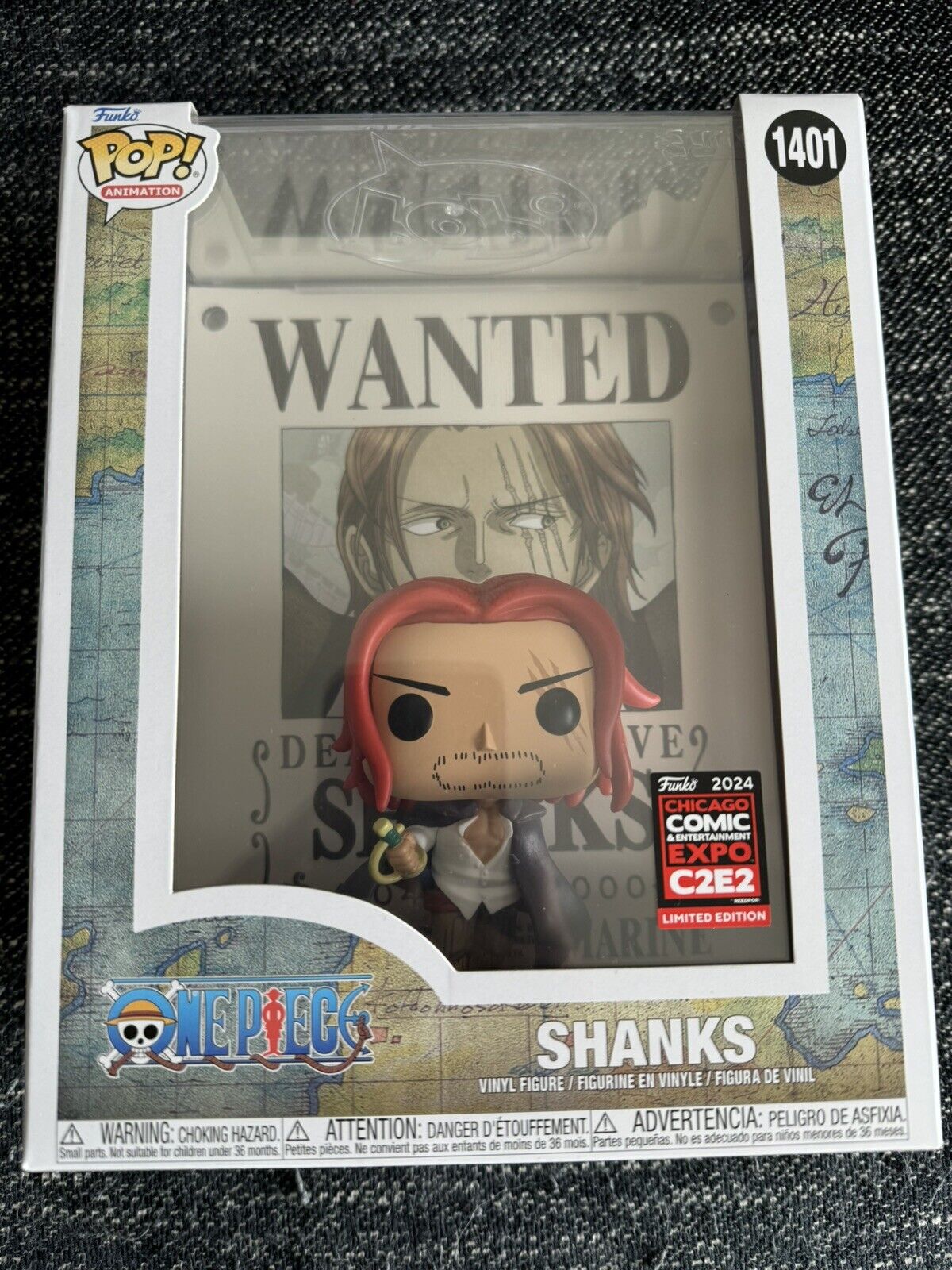 C2E2 Exclusive Con Sticker Funko Pop One Piece - Shanks Wanted Poster