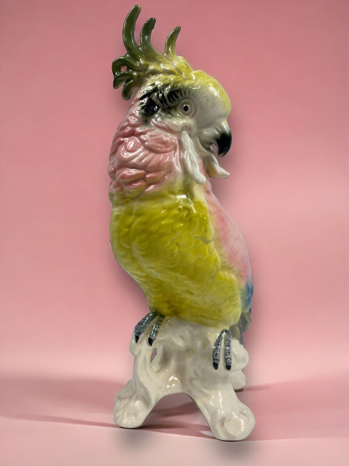 Vintage Parrot Original Karl Ens East Germany Porcelain Figure Cockatoo