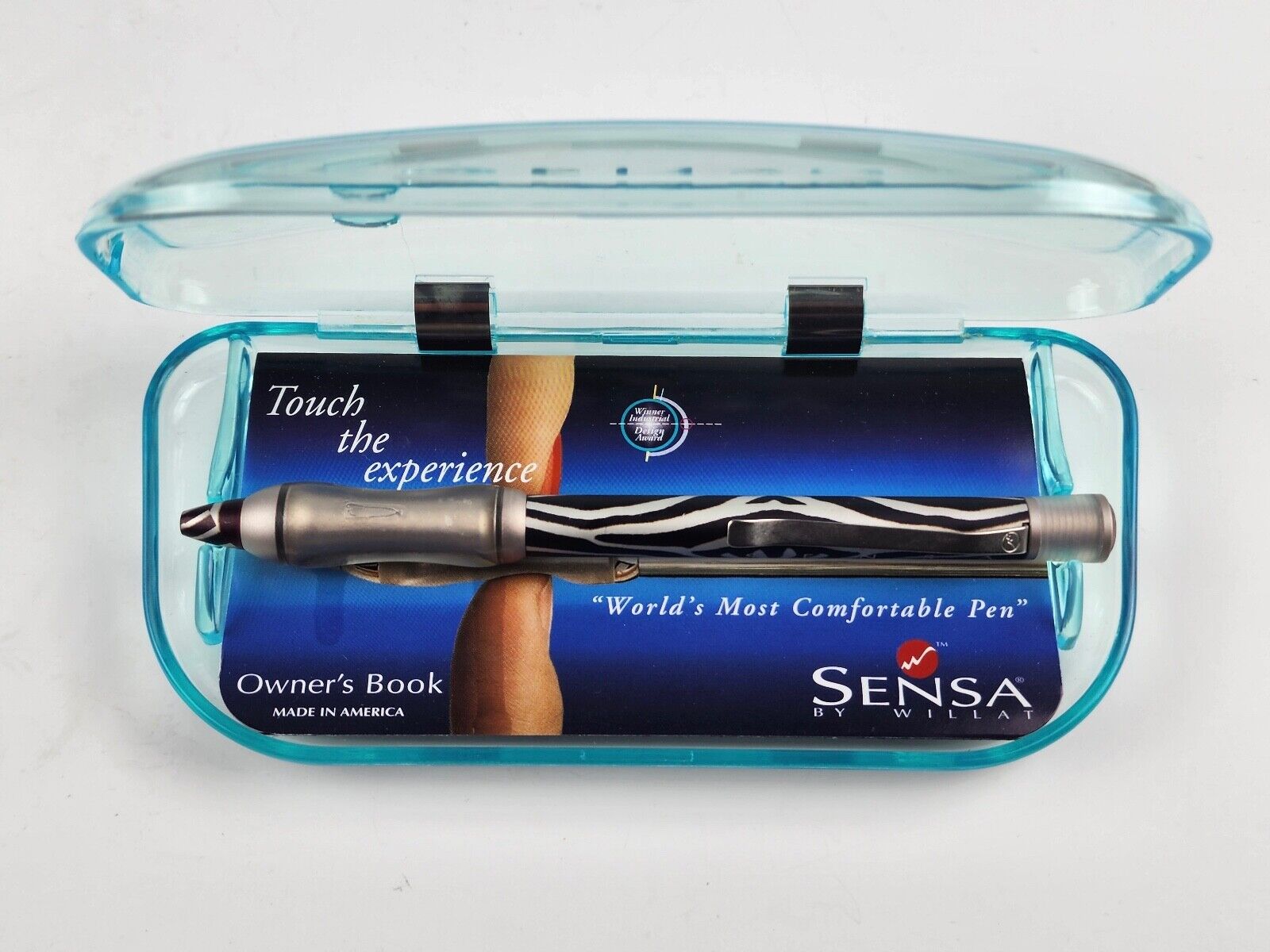 Sensa Wild Zebra Platinum Ballpoint Pen  Mint in package -rubber grip is sticky