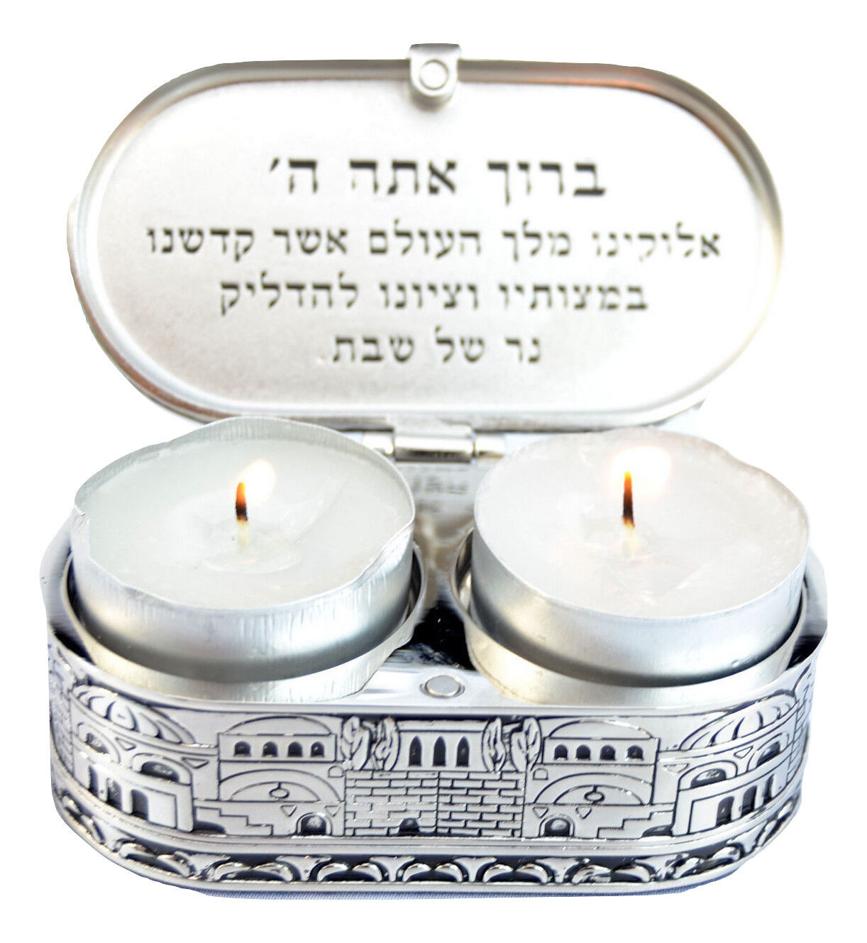 new Jerusalem travel candlesticks Shabbat Candle Holders israel Nickel Tea light