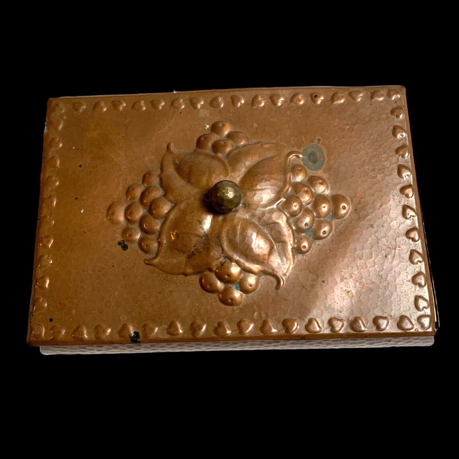 vintage arts stamped copper domed top ornate handmade box