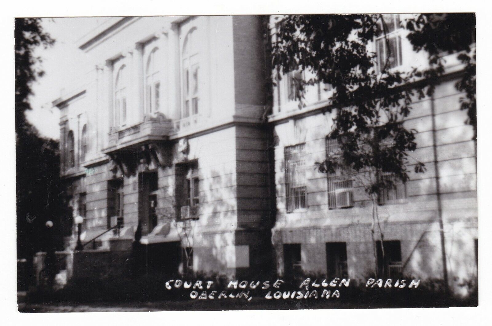 c1940 RPPC OBERLIN LA ALLEN PARISH COURT HOUSE VINTAGE POSTCARD LOUISIANA OLD 