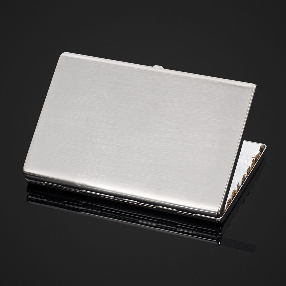 Stainless Metal Steel Ultra-thin Cigarette Case for 100\'s CigarettesHolder Box