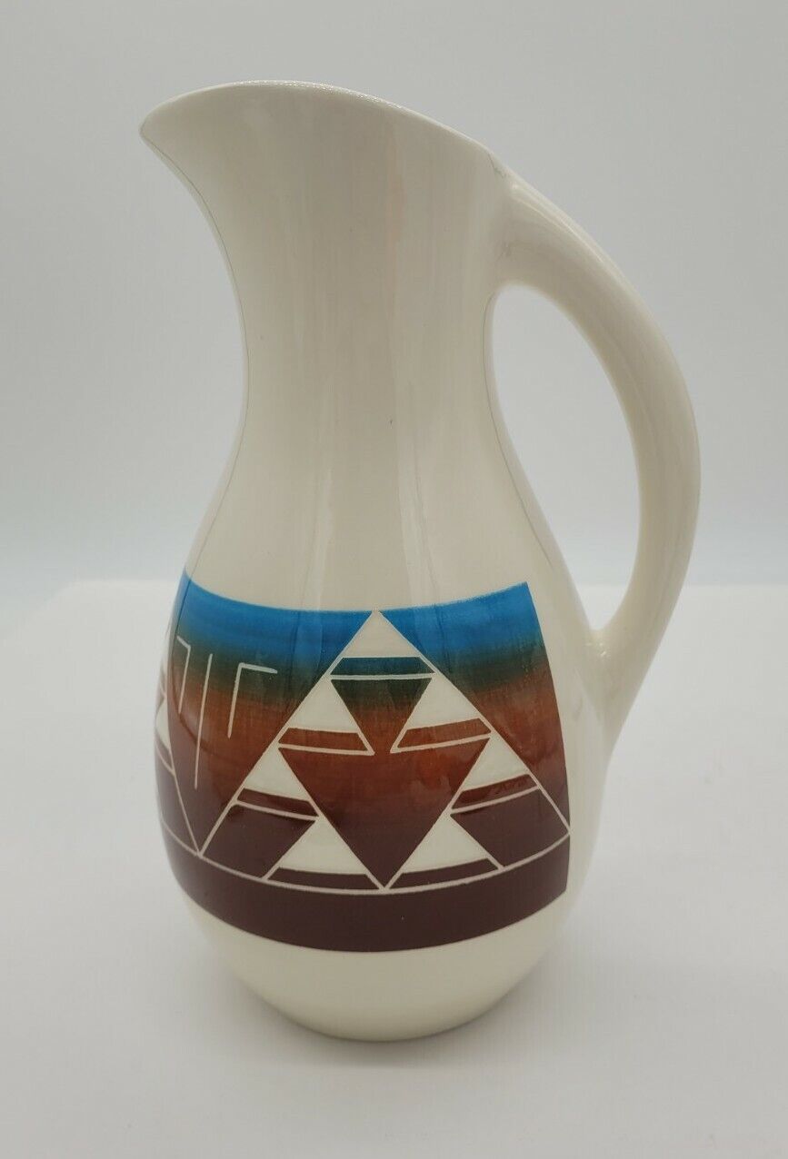 Vintage Sioux Pottery Signed Yellow Elk Larger Vase Pitcher 11\