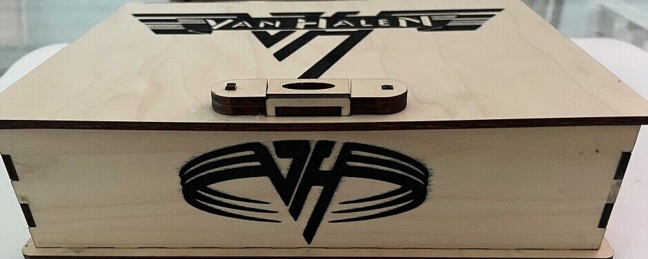 Hand Made Custom Van Halen Themed Wooden Keepsake Laser Etched Box