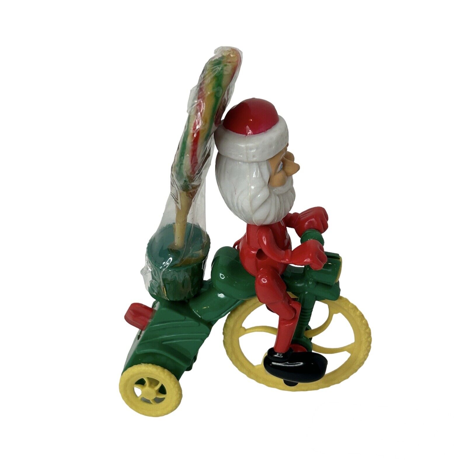 Vintage Christmas Santa Claus on Tricycle Wind Up toy With Lollipop WORKS