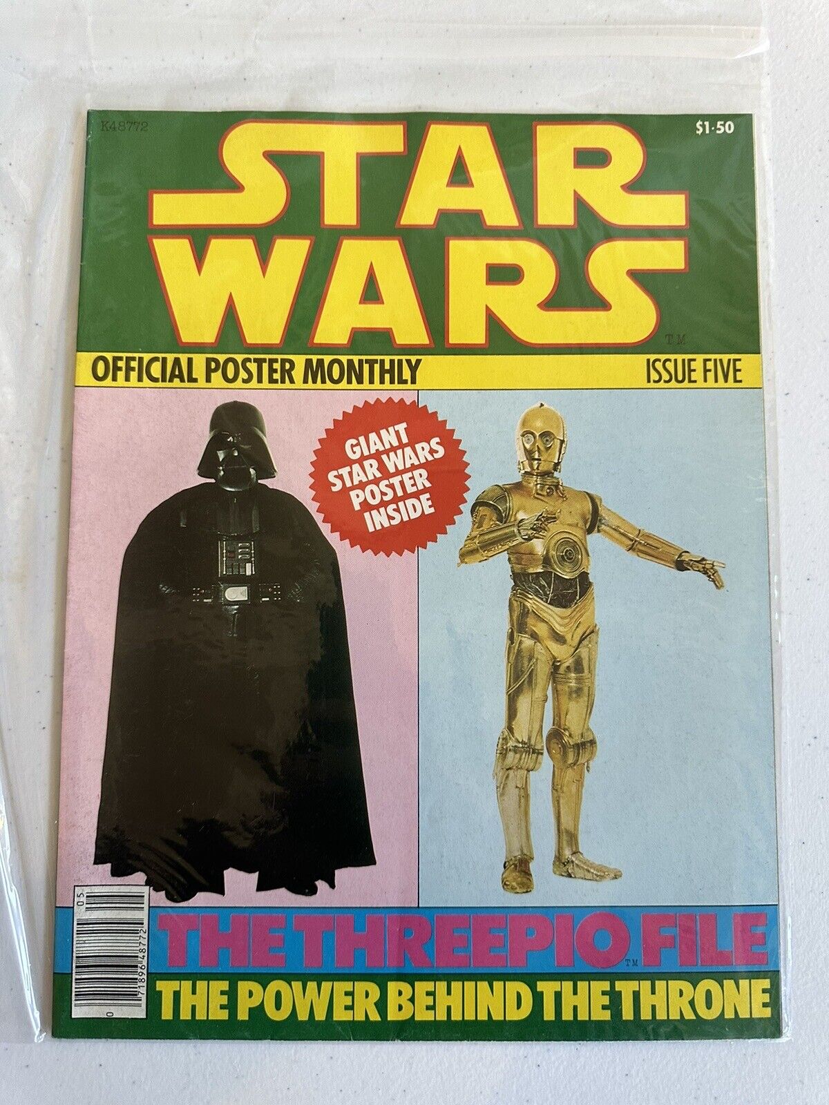 1977 Star Wars Official Poster Monthly Issue 5 (Five) - Minty And Excellent 
