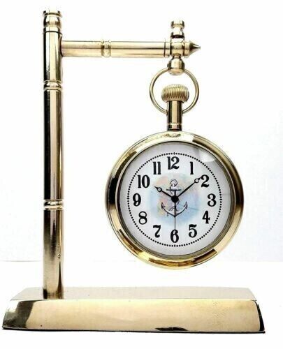 Beautiful Vintage Brass Desk Clock Table Clock Antique Nautical watch new