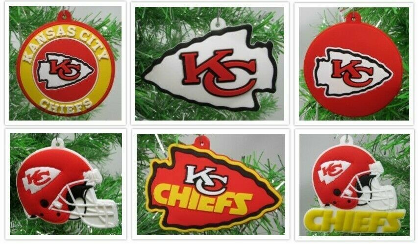 The Kansas City Chiefs 6 Piece Christmas Tree Ornaments Set   - Brand New