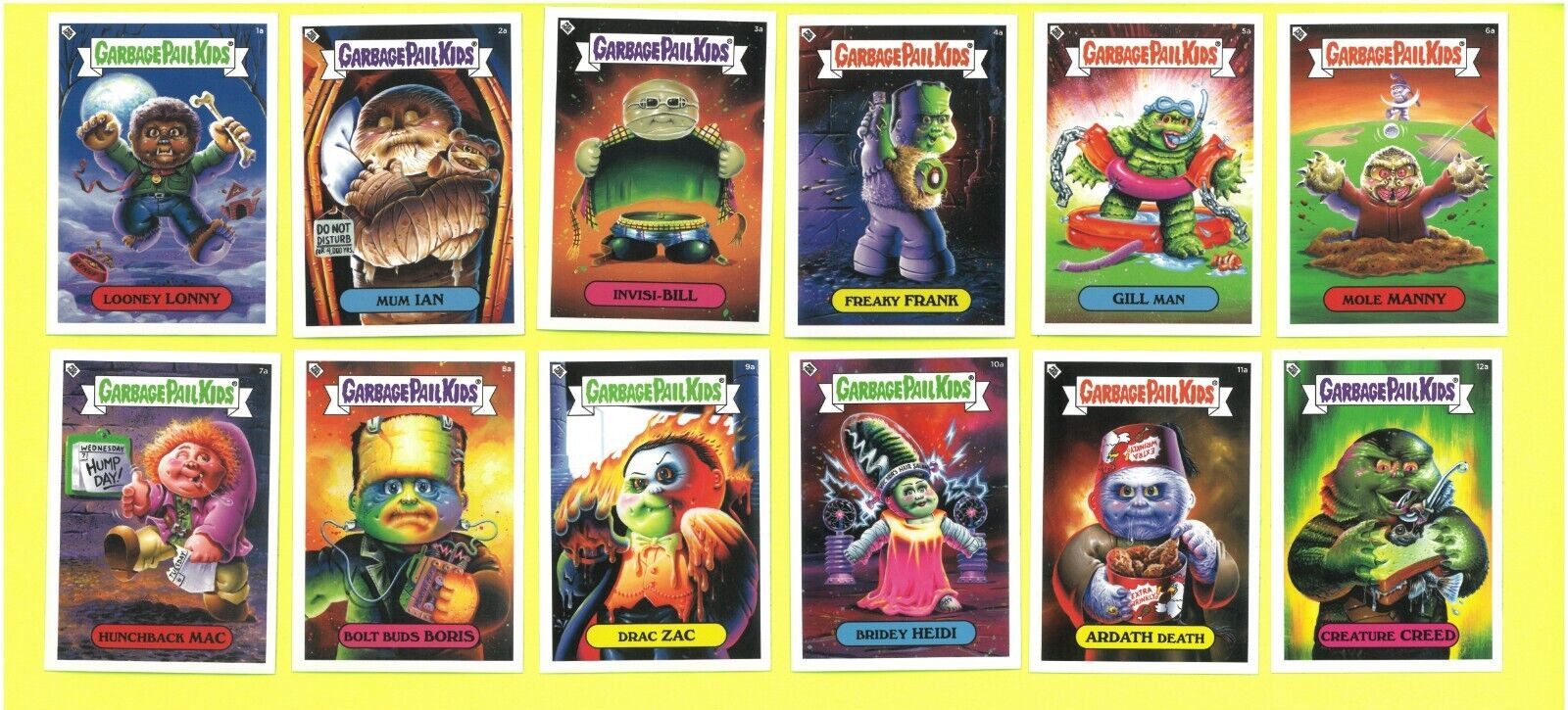 2019 Topps Garbage Pail Kids x Universal Monsters Super7 SDCC GPK 24 Card Set