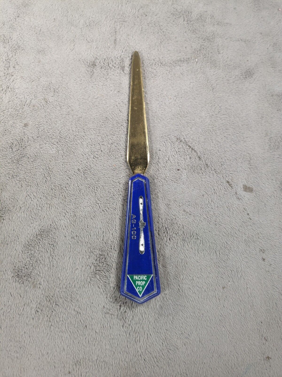 Pacific Drop Letter Opener Brass With Blue Cobalt Handle 7.25” AG-100