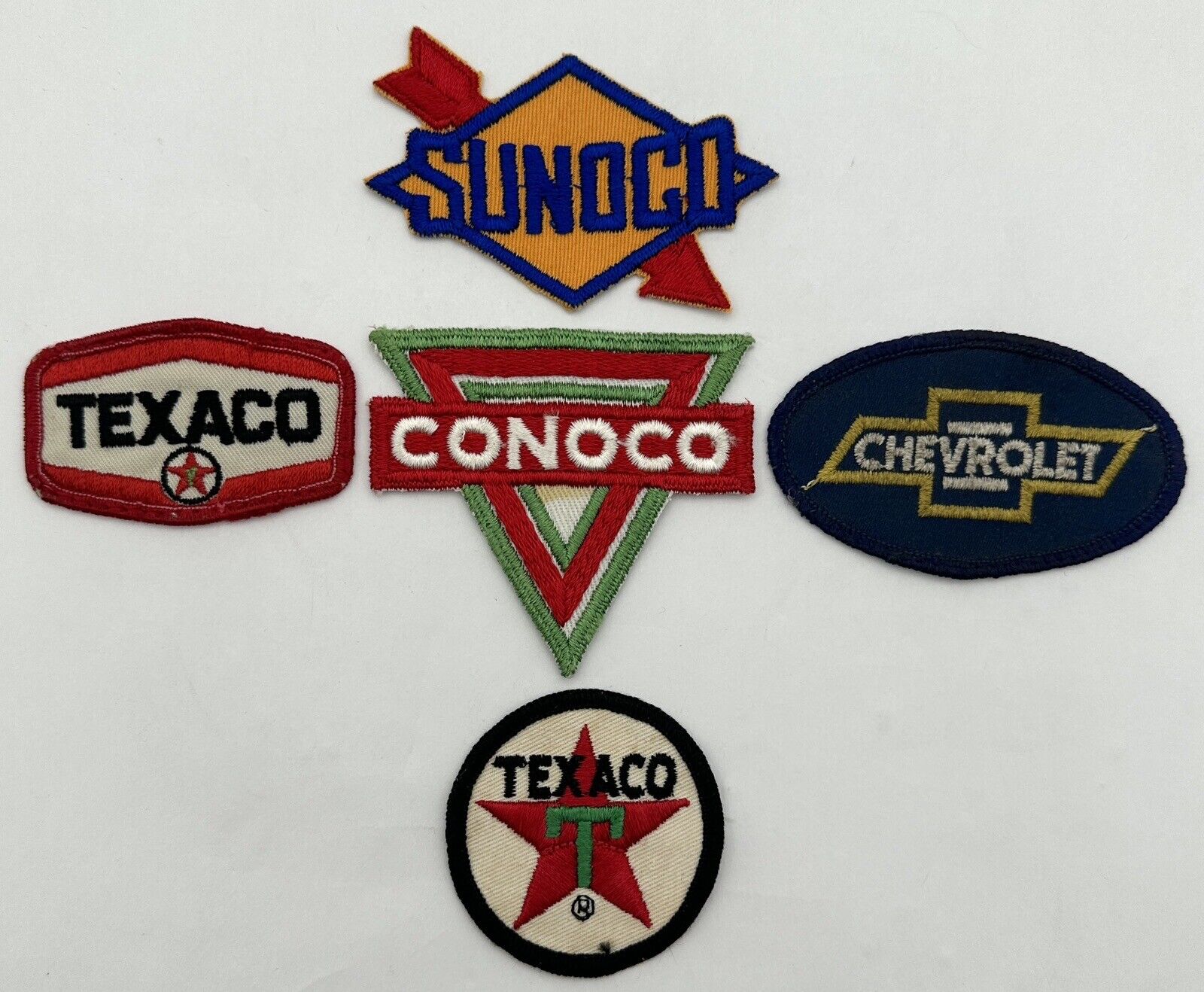 Vintage Automotive Gasoline Embroidered Patches Texaco Conoco Sunoco Chevrolet