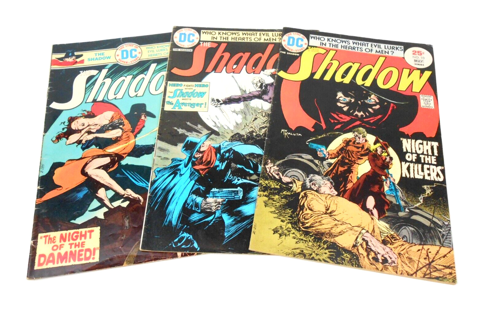 The Shadow 10, 11, 12 Mike Kaluta Covers/Art 1974/75 DC Comics VG/VG+