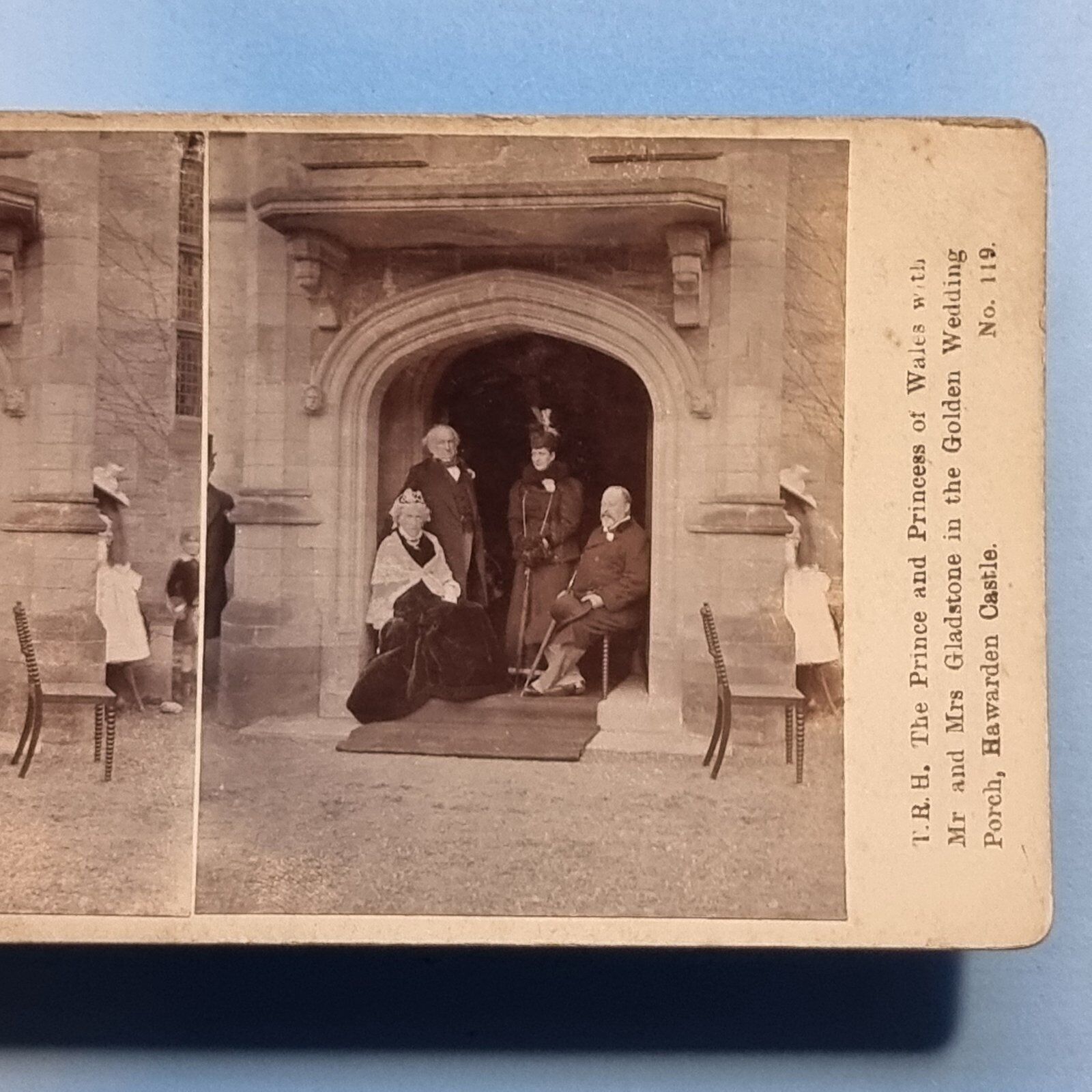 Hawarden 3D Stereoview C1895 Real Photo Royal Visit Prince of Wales Cheshire