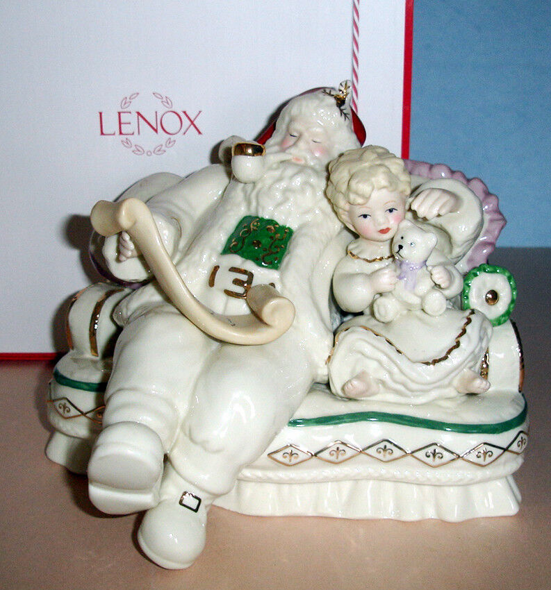 Lenox Fireplace Collection Santa Christmas Figurine w/Child #826988 New Rare