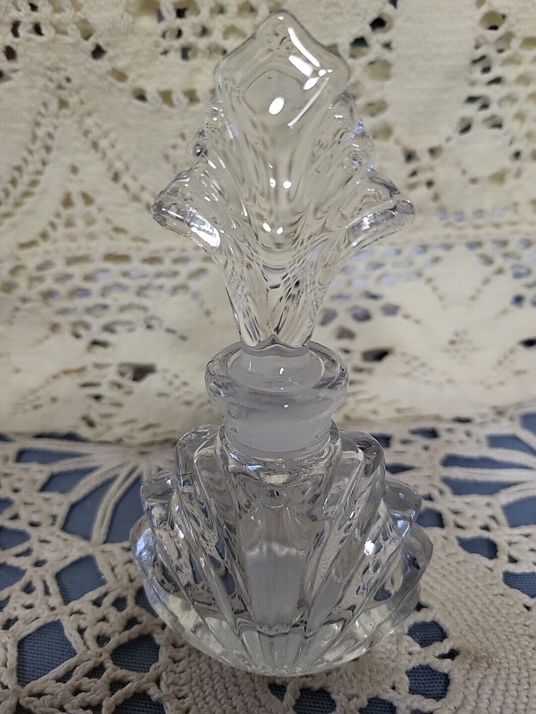 vintage crystal perfume bottle with stopper